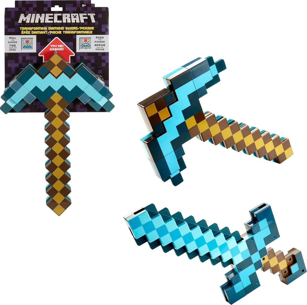 Minecraft Transforming Diamond Sword & Pickaxe 2-in-1 Kid-Sized Toy