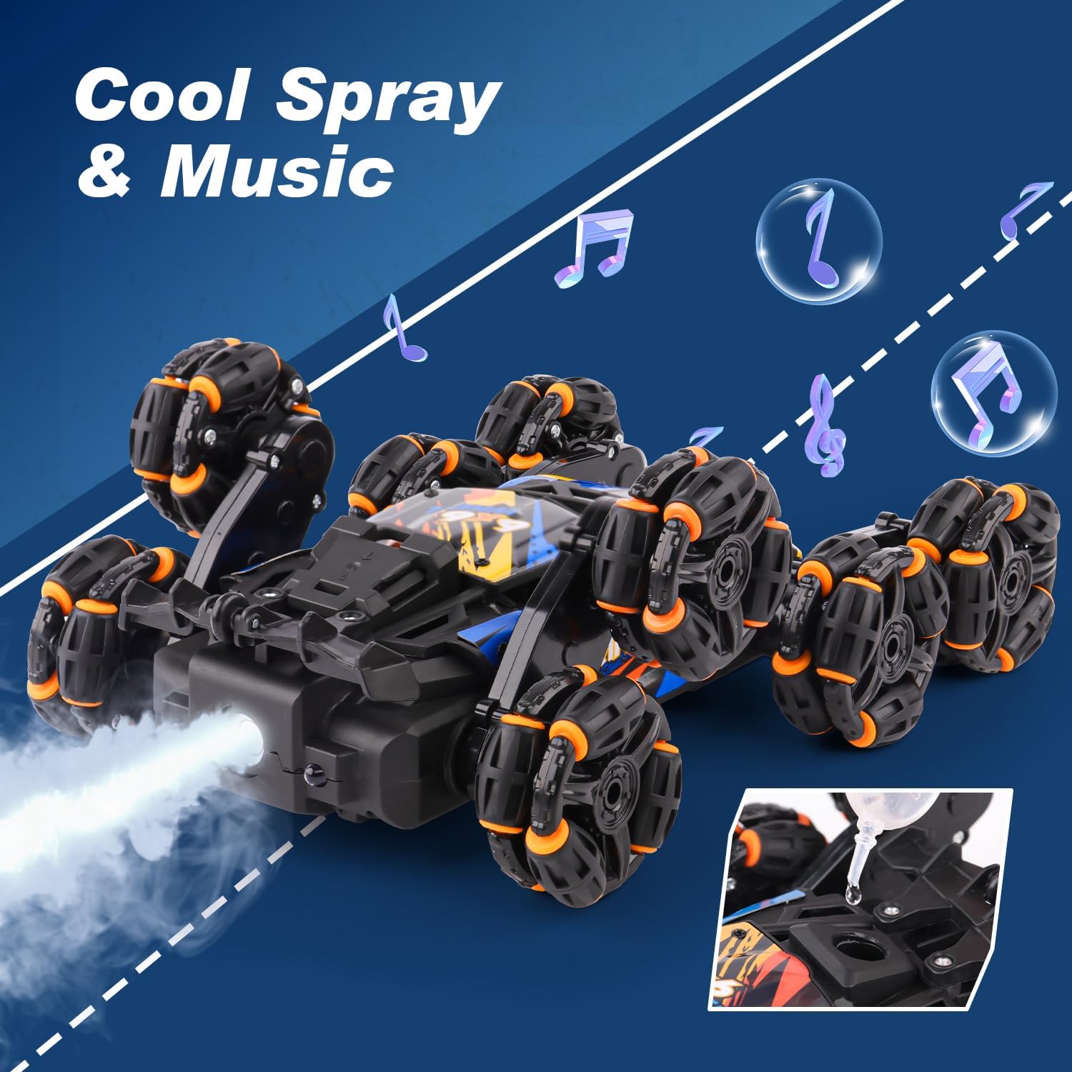 8-Wheel Hand Controlled RC Stunt Car with Gesture Sensing Remote Control