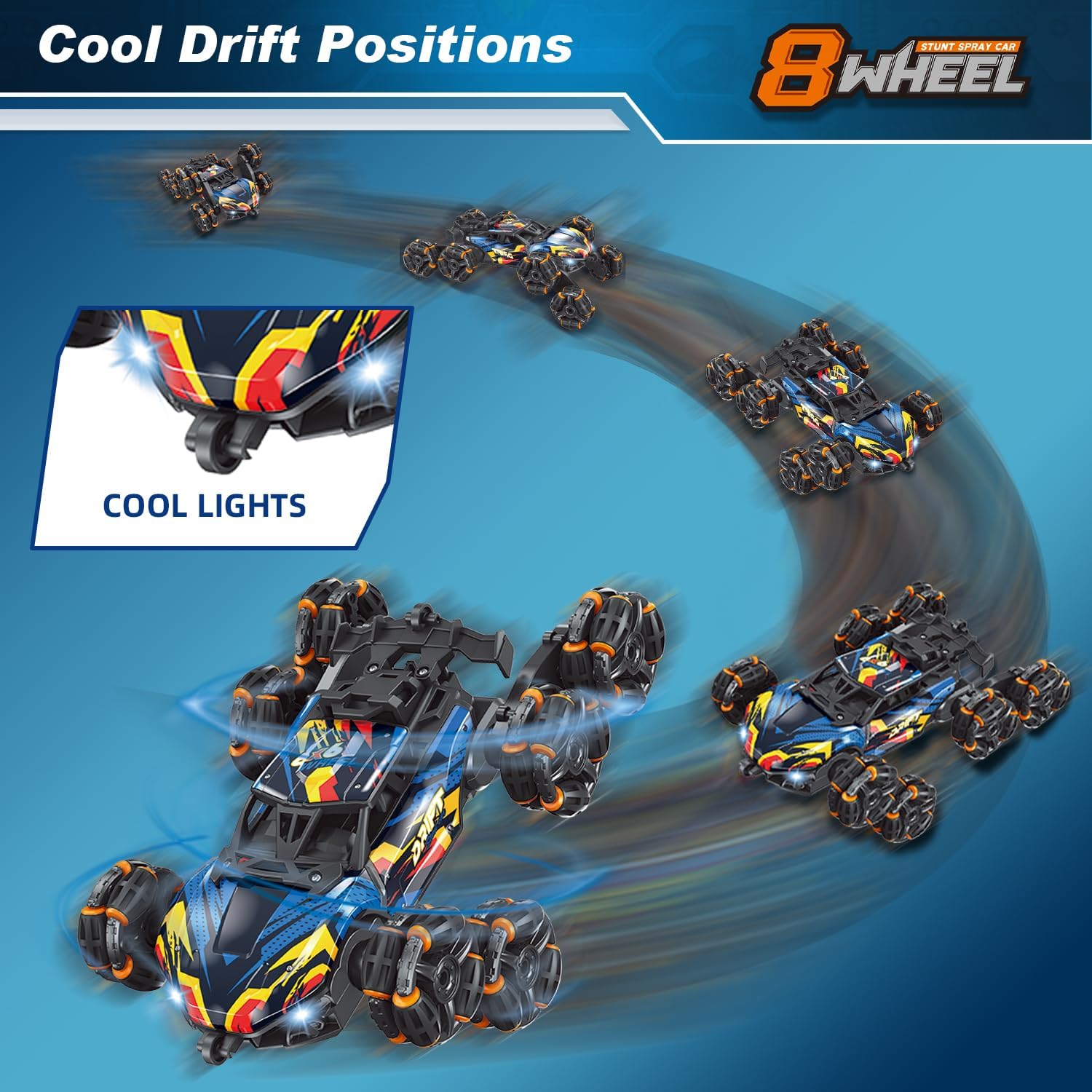 8-Wheel Hand Controlled RC Stunt Car with Gesture Sensing Remote Control