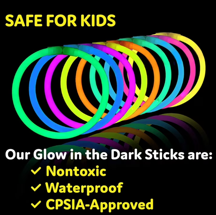 PartySticks™ Glow Sticks Party Pack – 100PCS 8-Inch Glow-in-the-Dark Light-Up Sticks for Parties, Festivals & Events