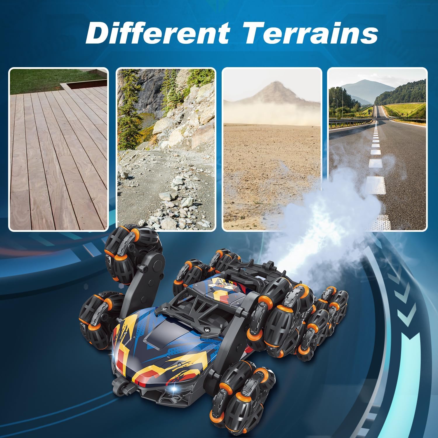8-Wheel Hand Controlled RC Stunt Car with Gesture Sensing Remote Control