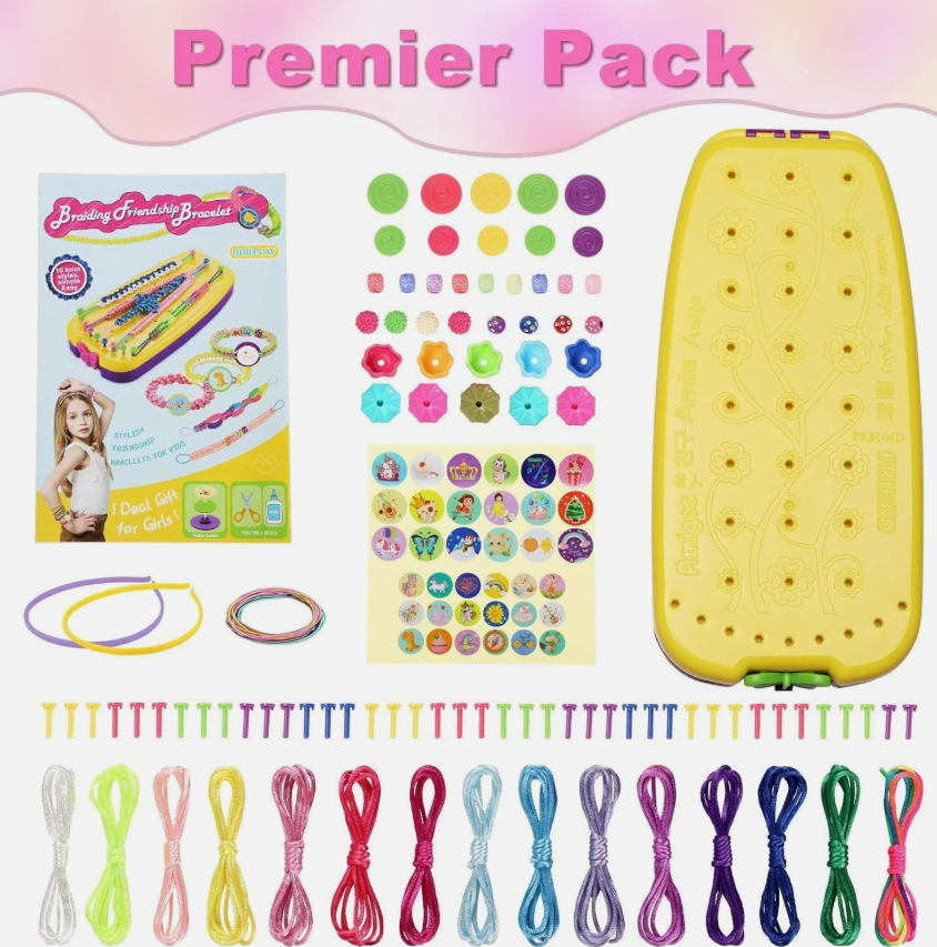 Friendship Bracelet Making Kit for Teen Girls – DIY Jewelry Craft Set with Colorful Threads, Beads & Charms