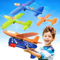 3 Pack Airplane Launcher Toys – 13.2” LED Foam Glider Plane Set (Blue, Green & Orange)