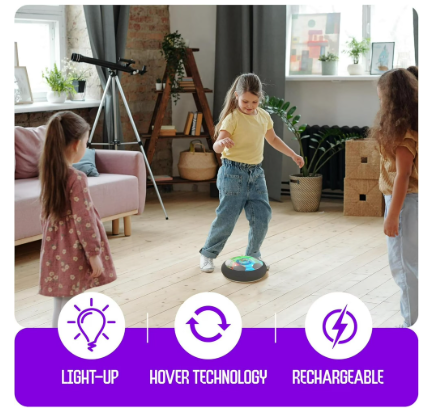 Hover Soccer Light-Up Ball – Floating Air Power Indoor Soccer Game Toy