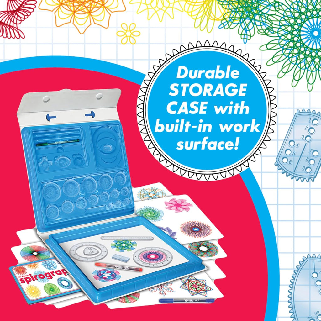 Spirograph® Deluxe Spiral Art Drawing Kit – Creative Design Set for Kids with Wheels, Pens & Patterns