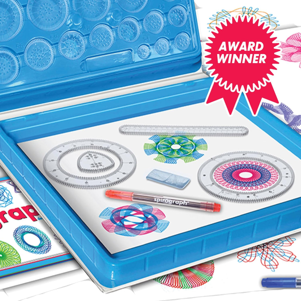 Spirograph® Deluxe Spiral Art Drawing Kit – Creative Design Set for Kids with Wheels, Pens & Patterns