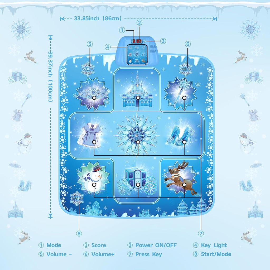Frozen Dance Mat Rhythm Step Play Mat for Kids – Musical Dancing Game Toy