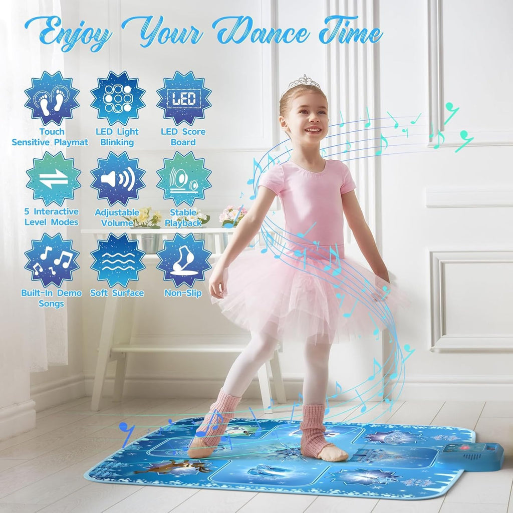 Frozen Dance Mat Rhythm Step Play Mat for Kids – Musical Dancing Game Toy