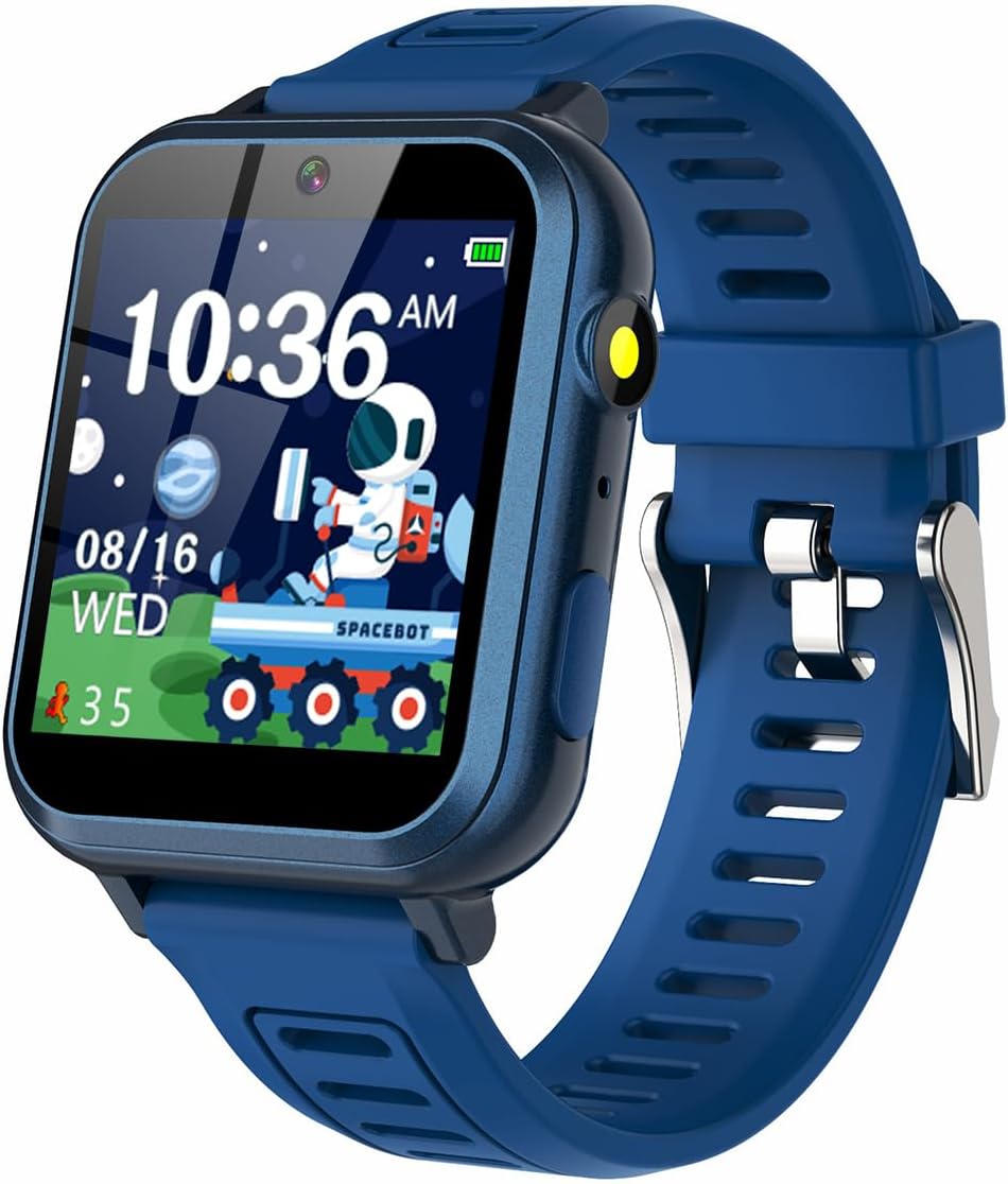 Kids Smart Watch with 24 Puzzle Games, HD Touch Screen, Camera, Music Player, Pedometer, Alarm Clock & Flashlight