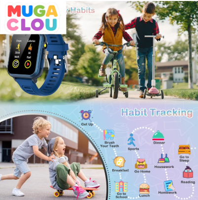 Kids Smart Watch with 24 Puzzle Games, HD Touch Screen, Camera, Music Player, Pedometer, Alarm Clock & Flashlight