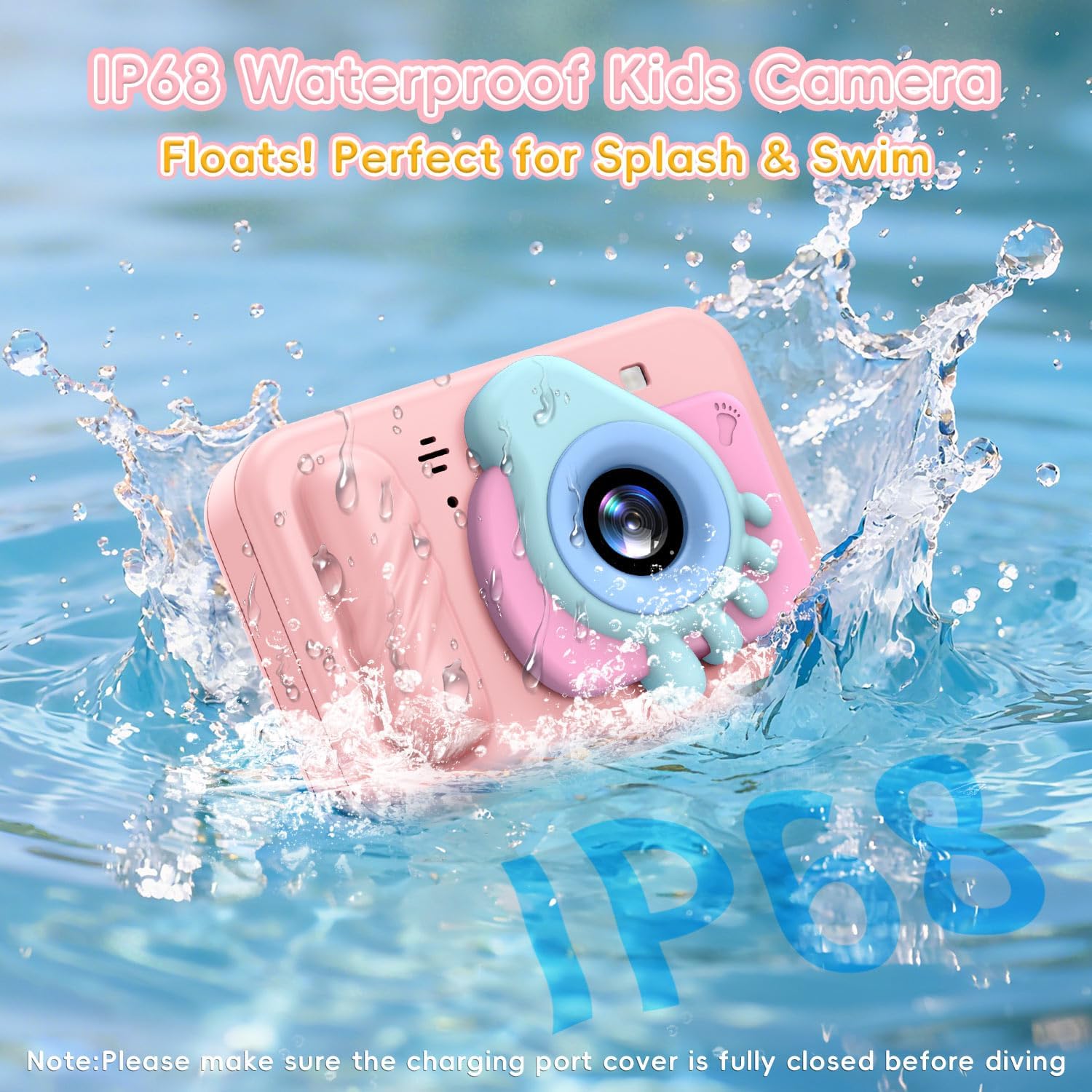 Kids Underwater Camera – IP68 Waterproof Digital Camera, 48MP Dual Lens, 1080P HD Video Recorder