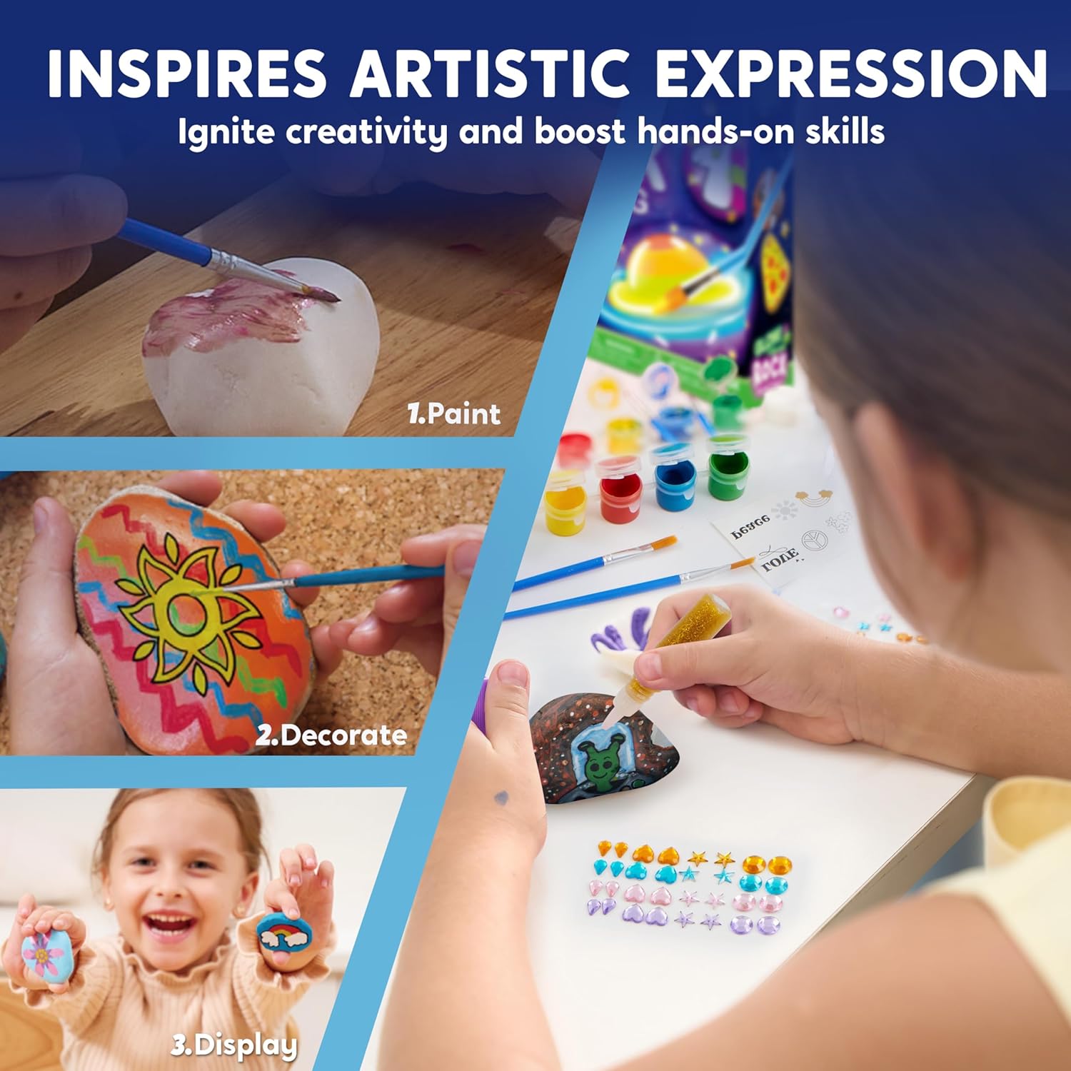 Glow in the Dark Rock Painting Kit for Kids – Creative Arts & Crafts Set