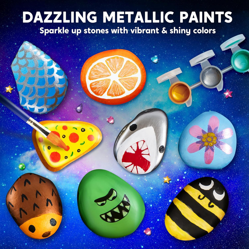 Glow in the Dark Rock Painting Kit for Kids – Creative Arts & Crafts Set