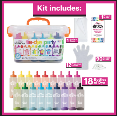 One-Step Tie-Dye Party Kit – Easy DIY Tie Dye Craft Set for Kids
