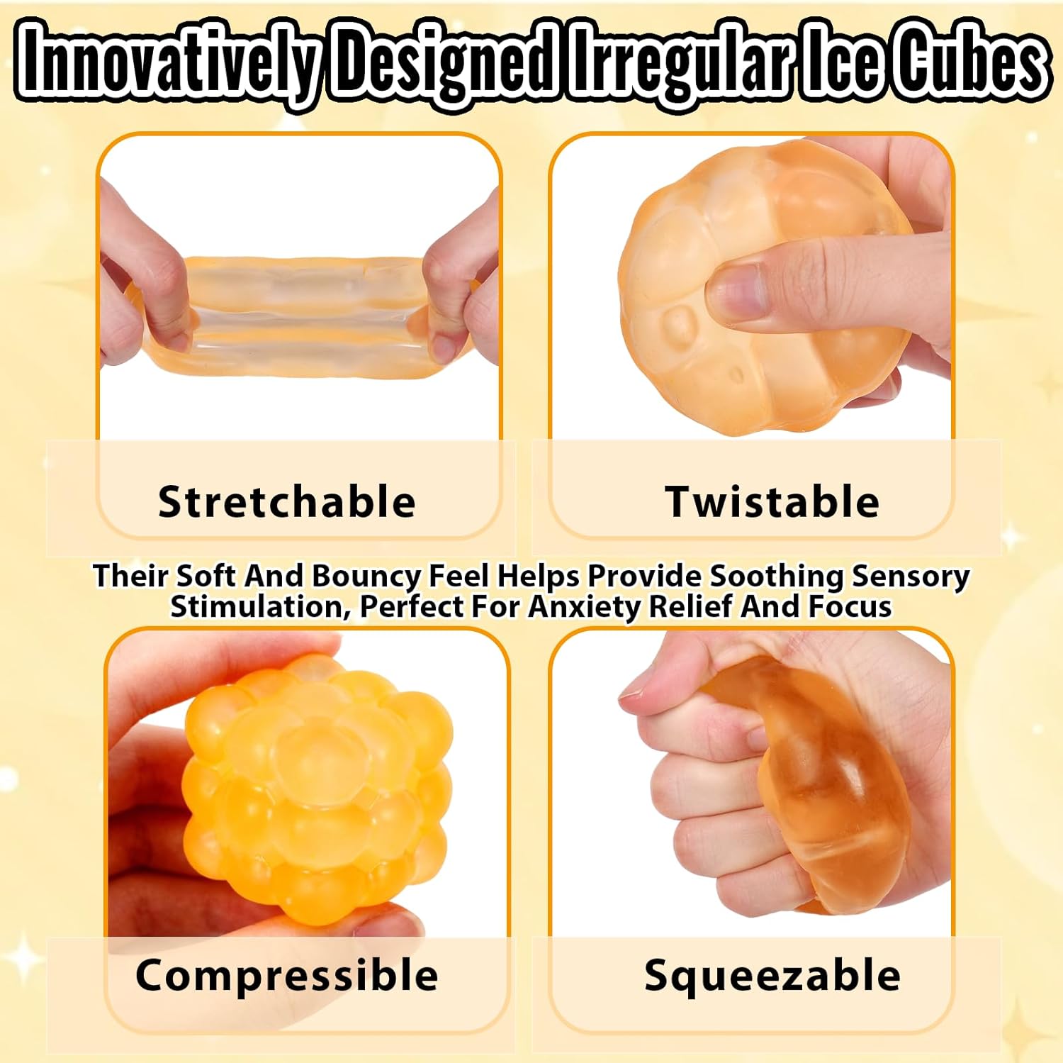 Ice Cube Squishy Fidget Toy – Soft Slow Rising Stress Relief Sensory Squeeze Toy for Kids & Adults