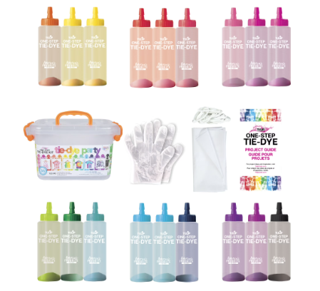 One-Step Tie-Dye Party Kit – Easy DIY Tie Dye Craft Set for Kids
