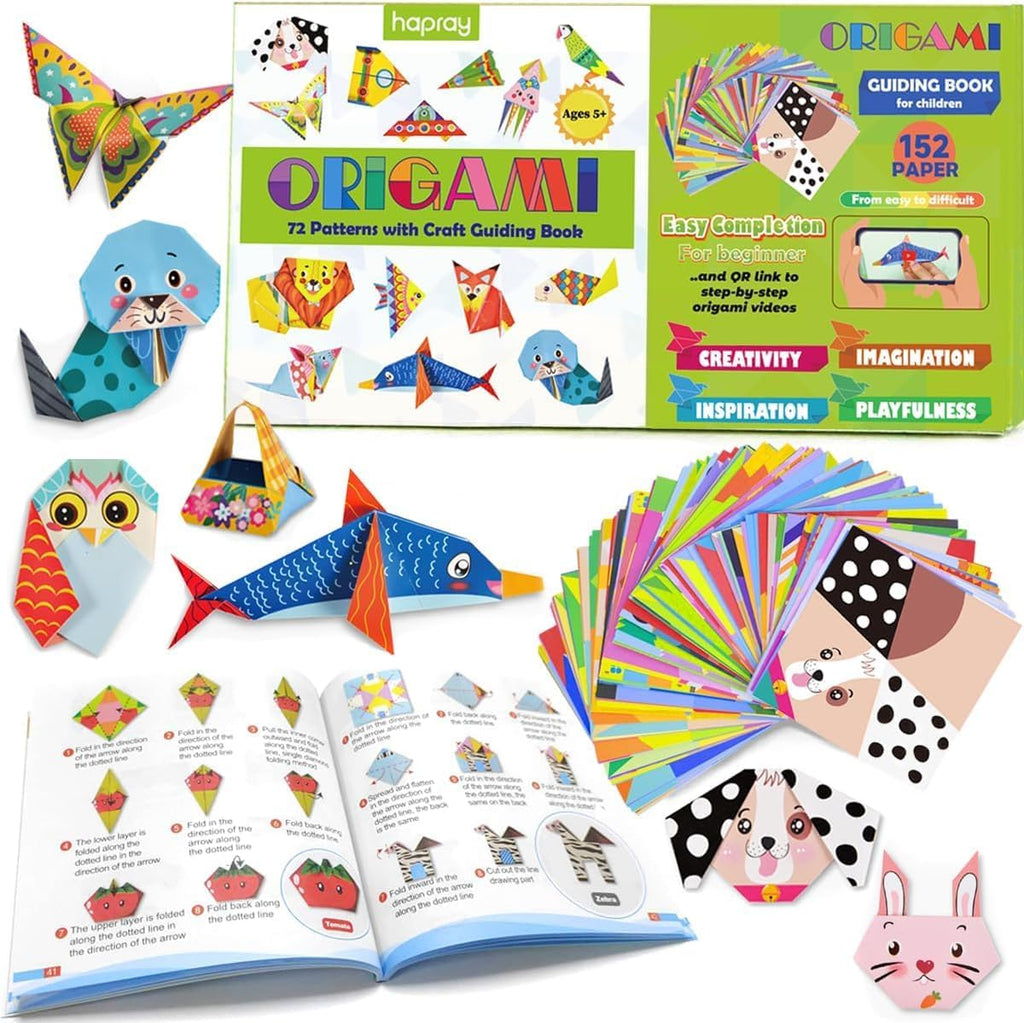 Origami Kit for Kids – 152 Sheets Paper with 72 Patterns, Beginner Paper Folding Craft Set