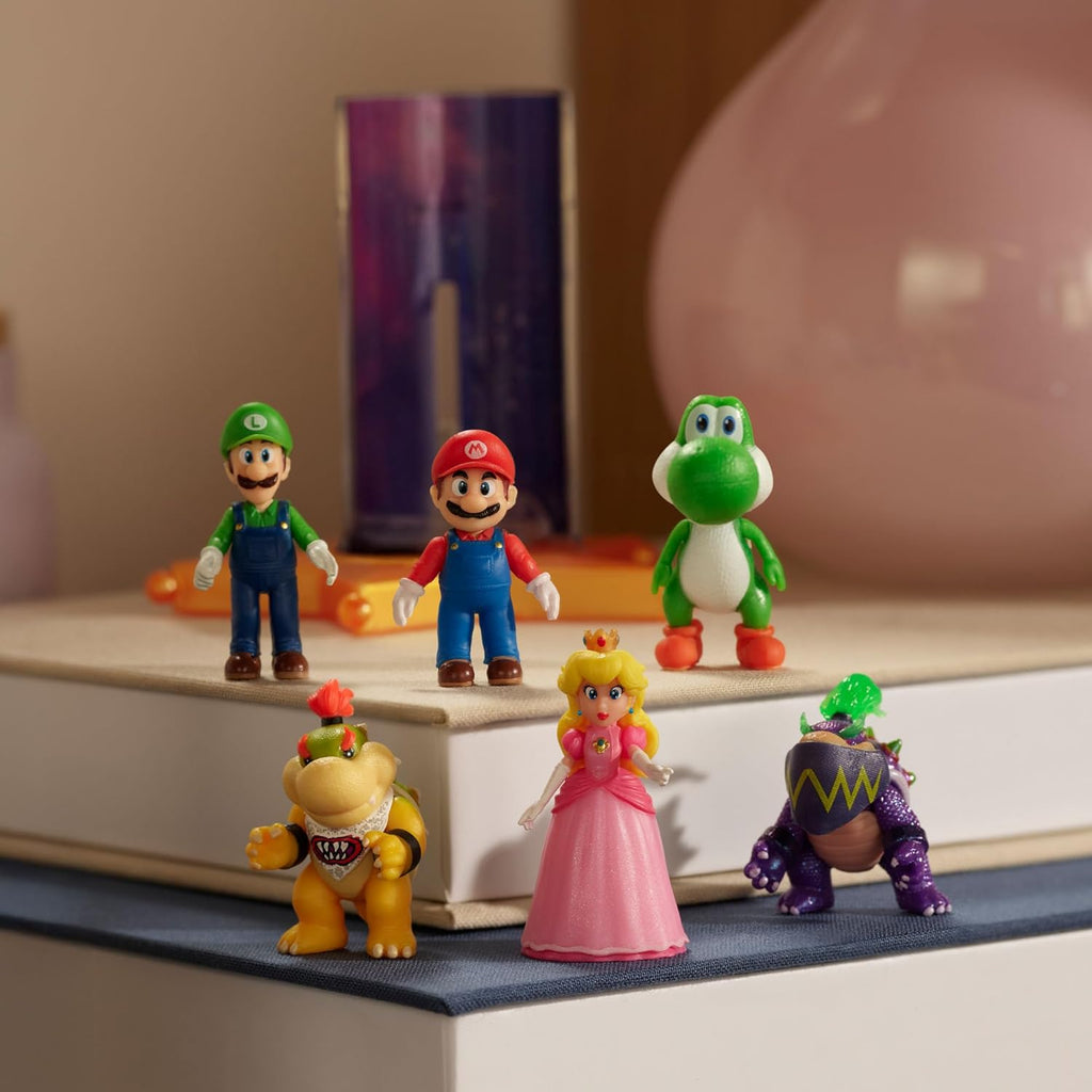 The Super Mario Galaxy Movie™ 1.5” Mini Figures 6-Pack – Collectible Action Figures with Star Launcher Accessory Set