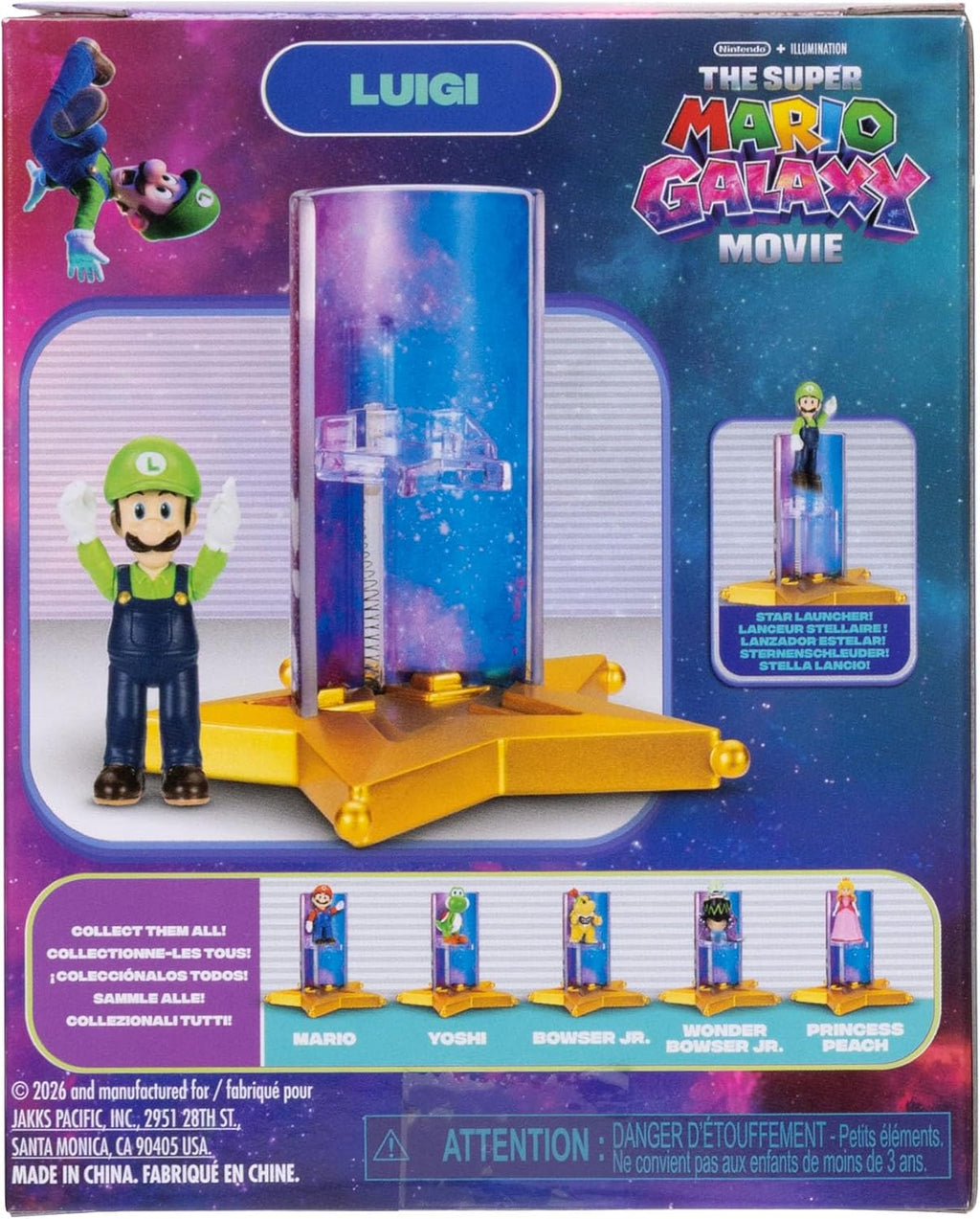 The Super Mario Galaxy Movie™ 1.5” Mini Figures 6-Pack – Collectible Action Figures with Star Launcher Accessory Set
