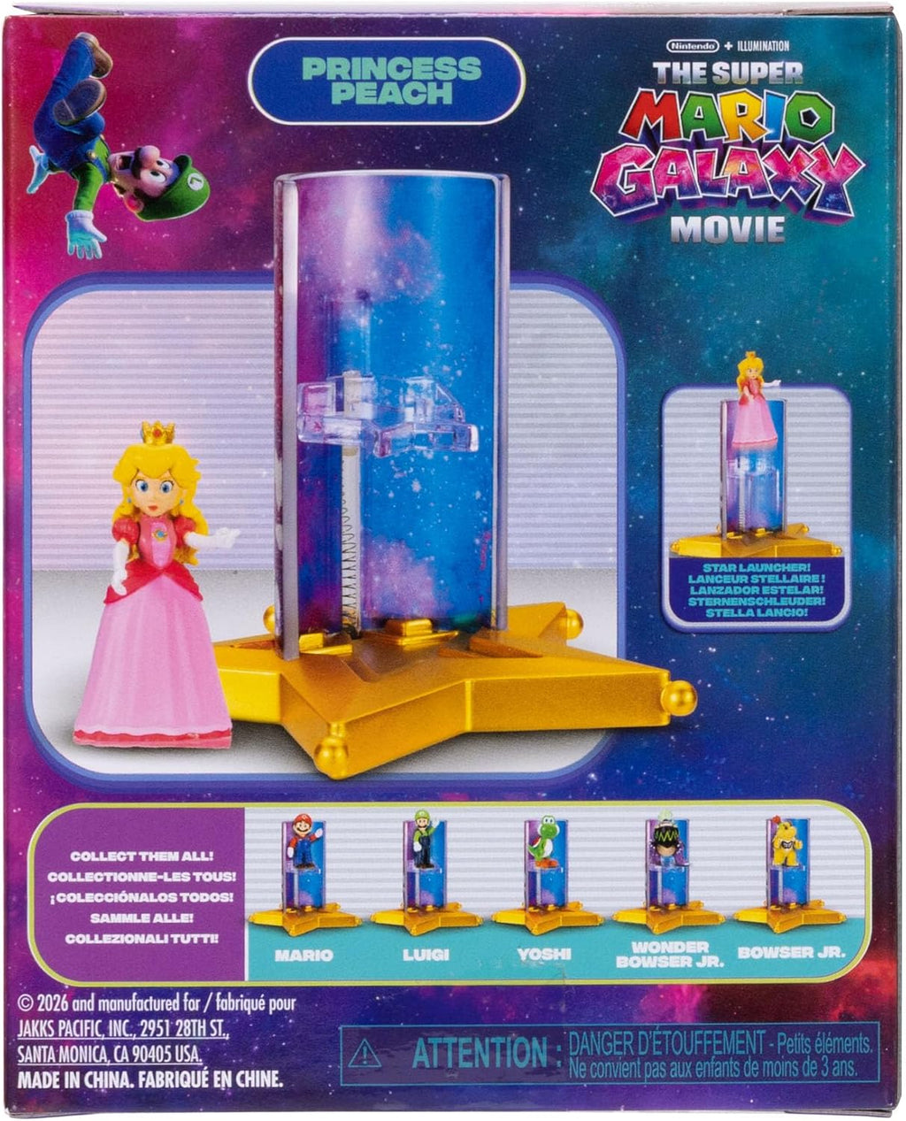 The Super Mario Galaxy Movie™ 1.5” Mini Figures 6-Pack – Collectible Action Figures with Star Launcher Accessory Set