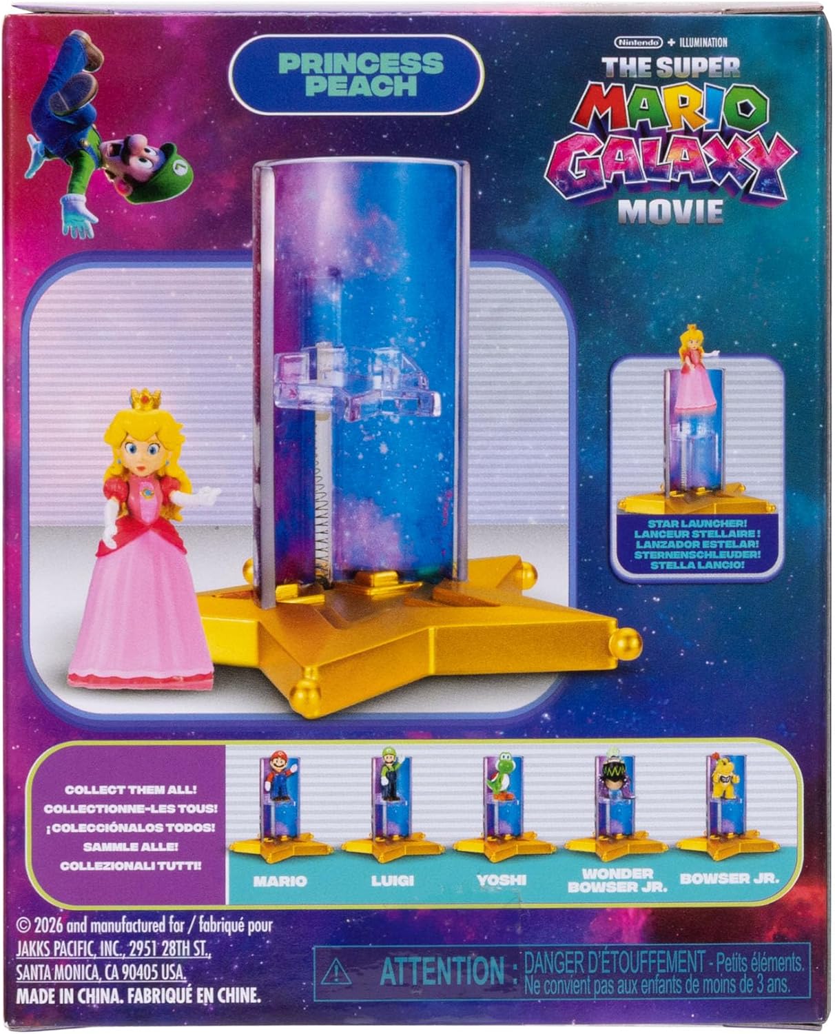 The Super Mario Galaxy Movie™ 1.5” Mini Figures 6-Pack – Collectible Action Figures with Star Launcher Accessory Set