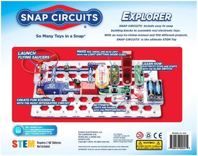 Electronics Exploration Kit – 100+ STEM Projects Science & Circuit Learning Set for Kids