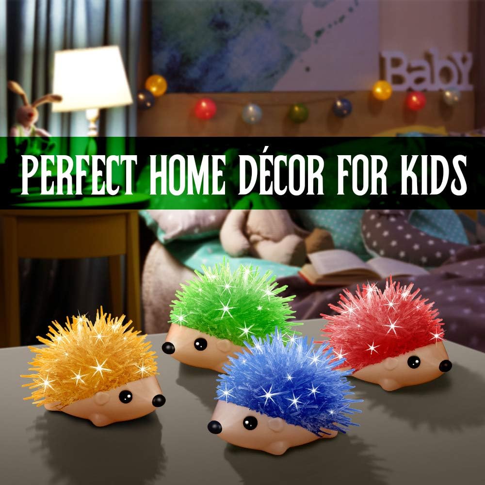 Crystal Growing Kit for Kids – 4 Vibrant Hedgehogs Science STEM Crystal Growth Experiment Set