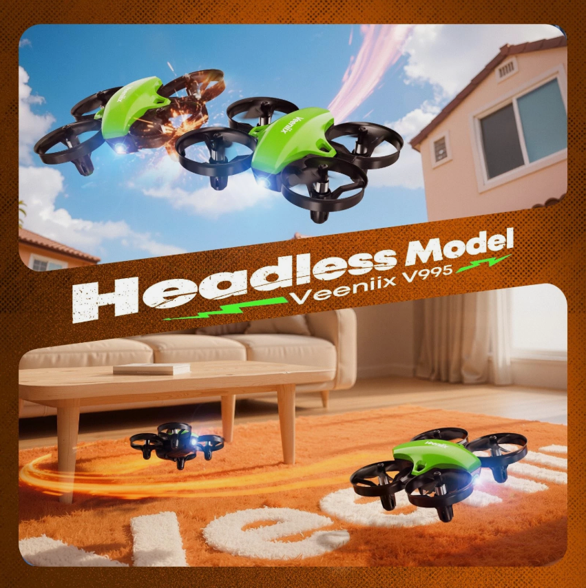 V995 Mini Drone for Kids & Beginners – Indoor/Outdoor Quadcopter with 3D Flips & 360° Rotation