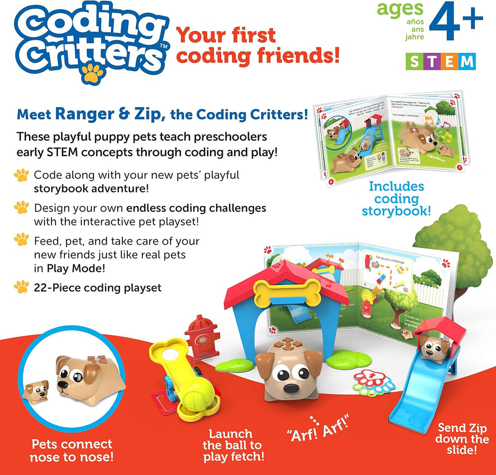 Coding Critters Ranger & Zip Robot Dog STEM Toy – Interactive Coding Pet for Kids