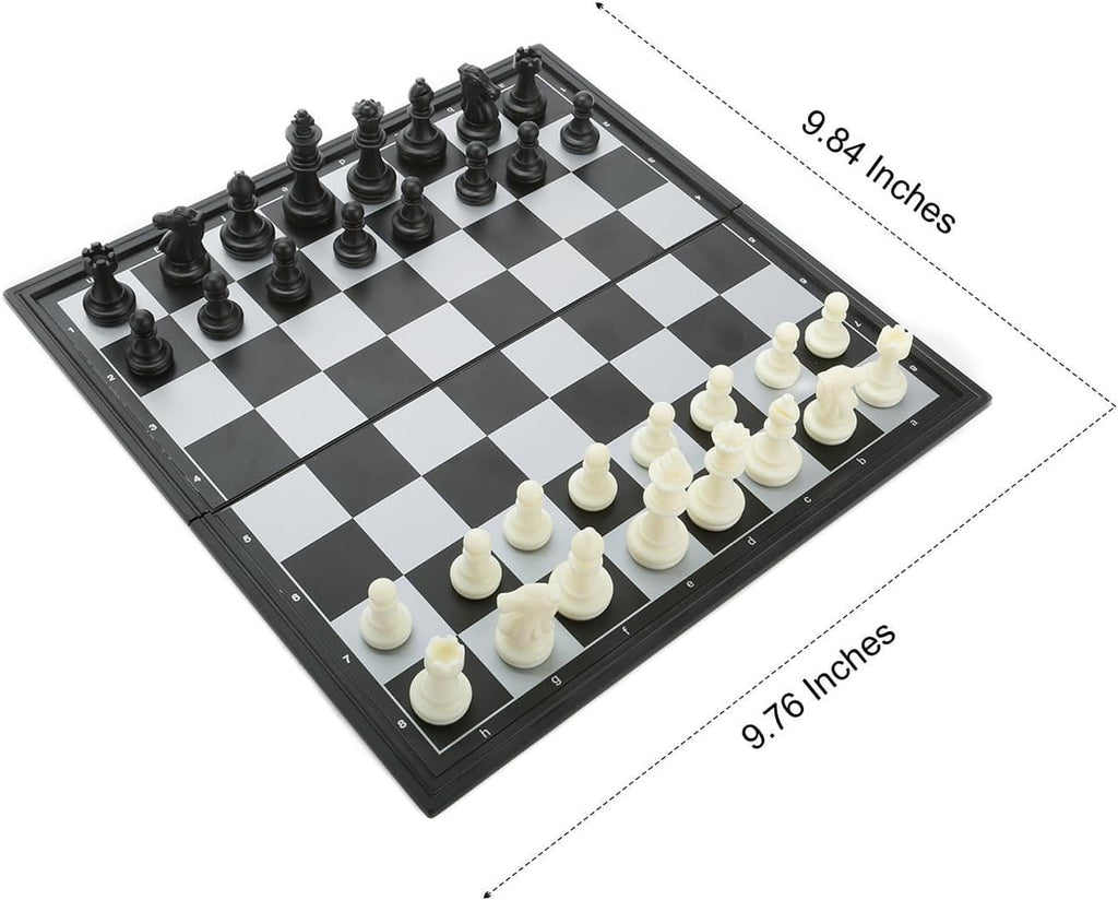 Magnetic Travel Chess Set 9.84" – Portable Folding Chess Board Game for Kids