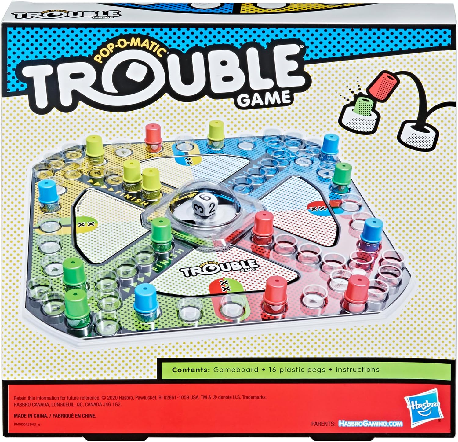 Trouble Board Game – Classic Pop-O-Matic Family Game for Kids