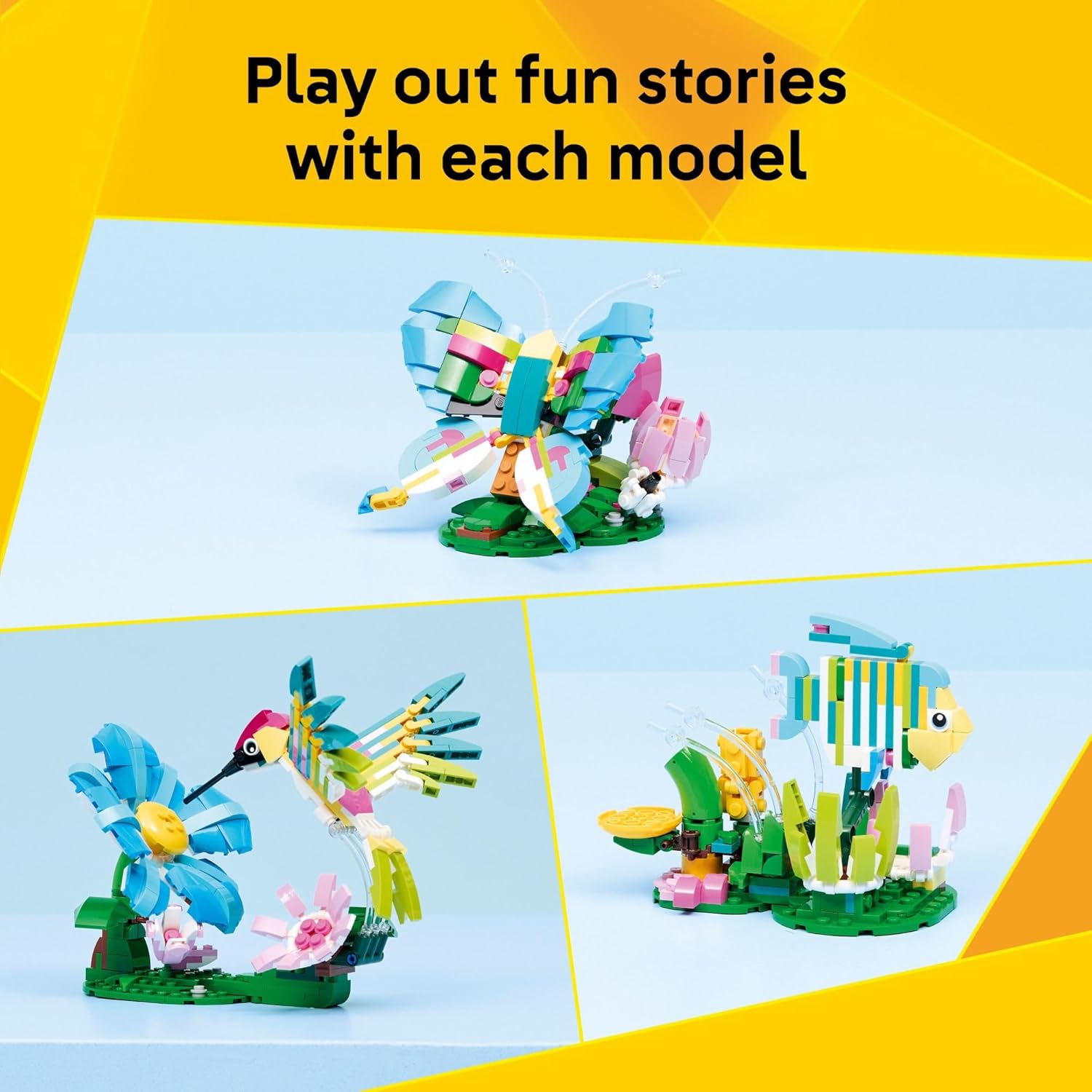 LEGO Creator 3-in-1 Wild Animals – Colorful Hummingbird Building Toy Set