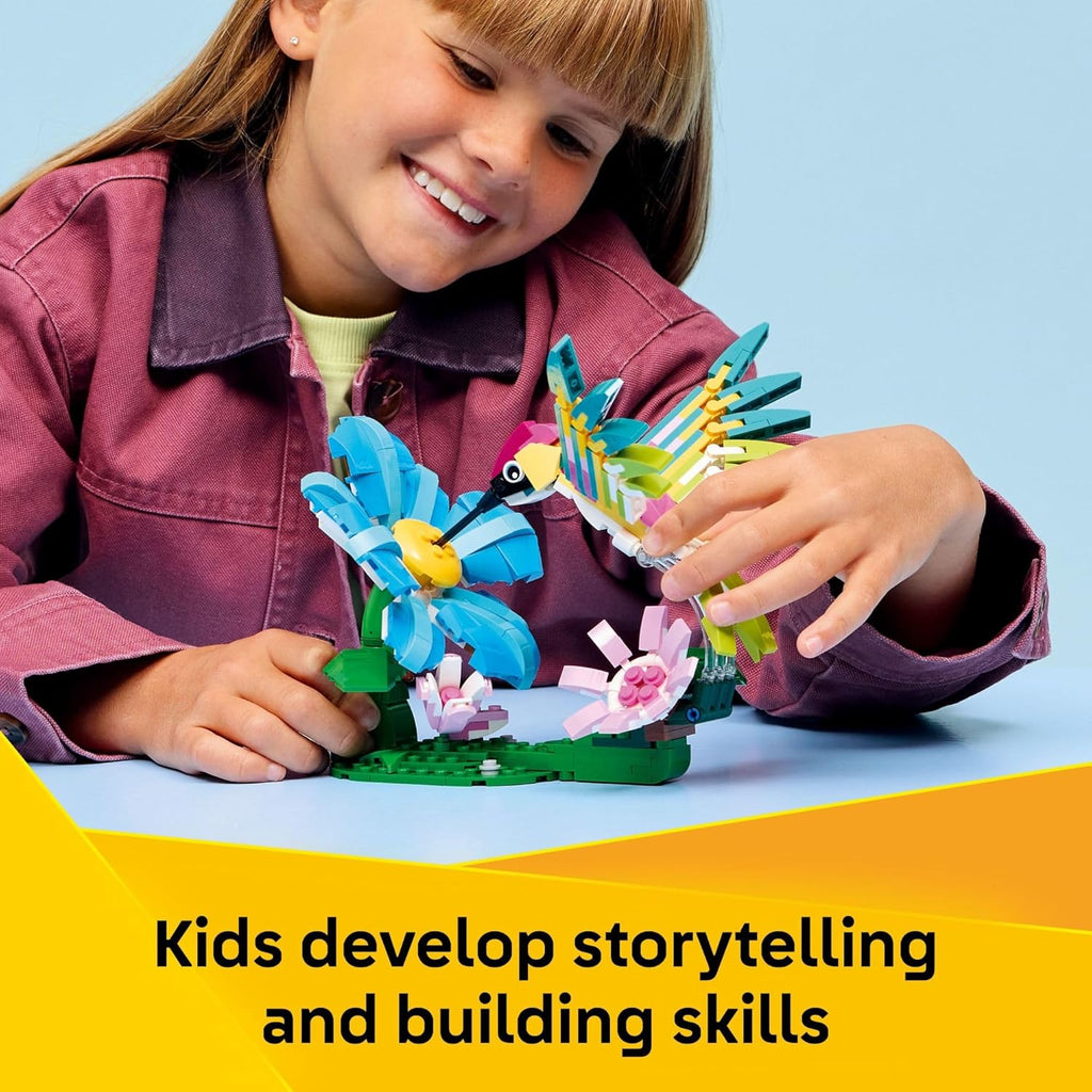 LEGO Creator 3-in-1 Wild Animals – Colorful Hummingbird Building Toy Set