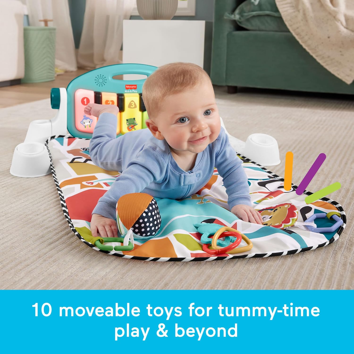 Glow & Grow Kick & Play Piano Gym for Babies – Interactive Musical Learning Playmat with Lights & Toys