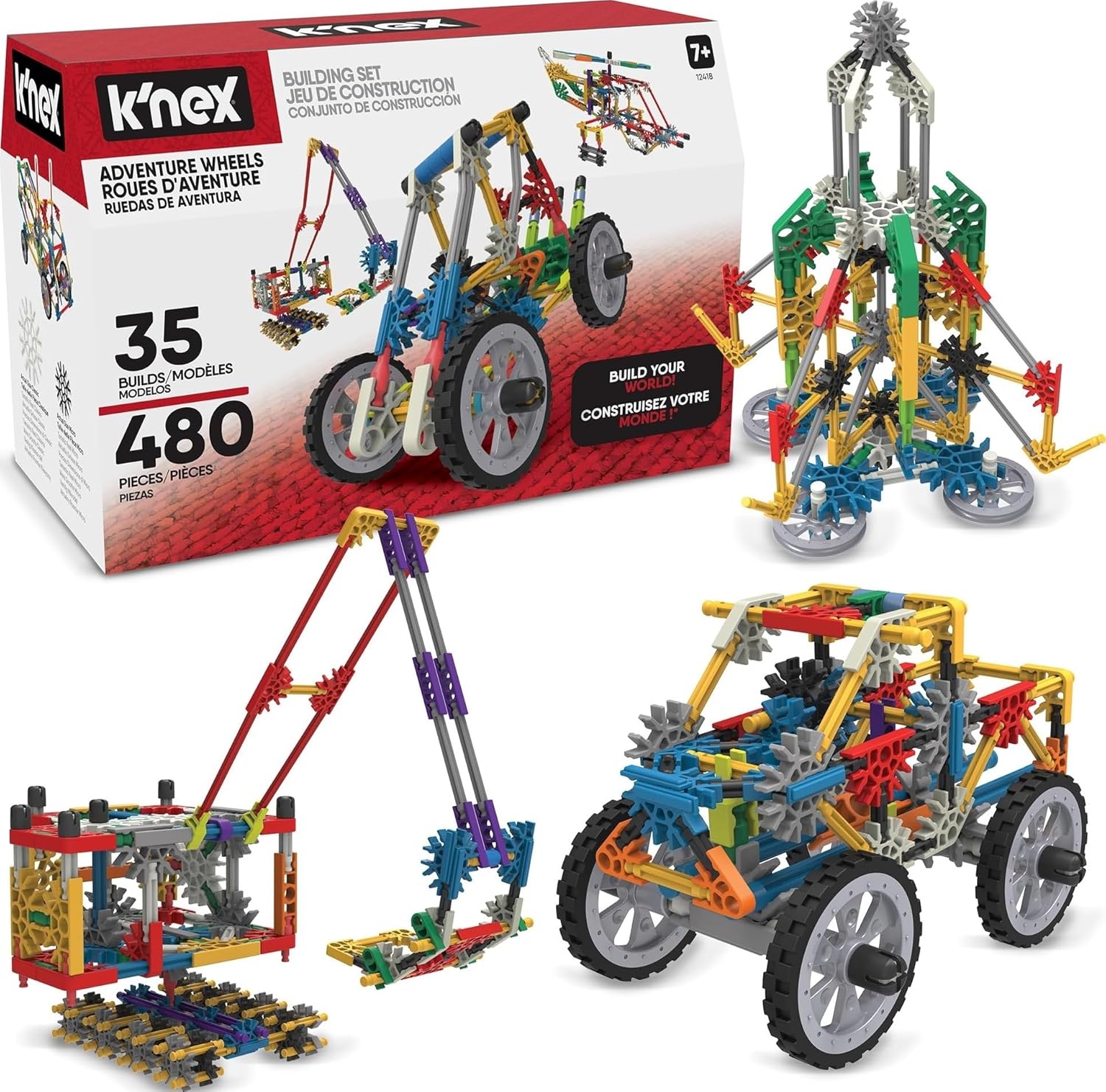 Adventure Wheels Building Set – 480 Pieces STEM Construction Toy for Kids