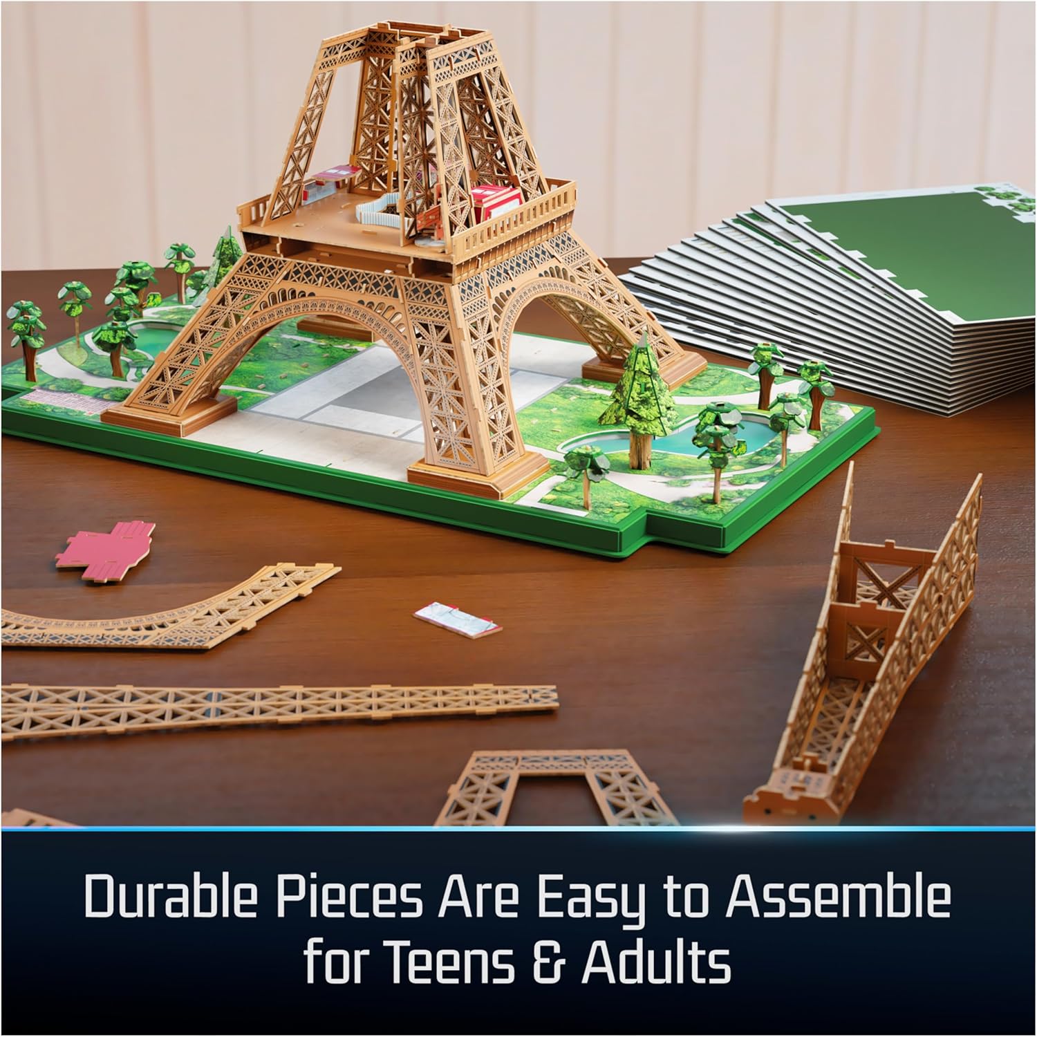 Architect Series Eiffel Tower 3D Model Kit with LED Lights – 252 Pieces Building Set