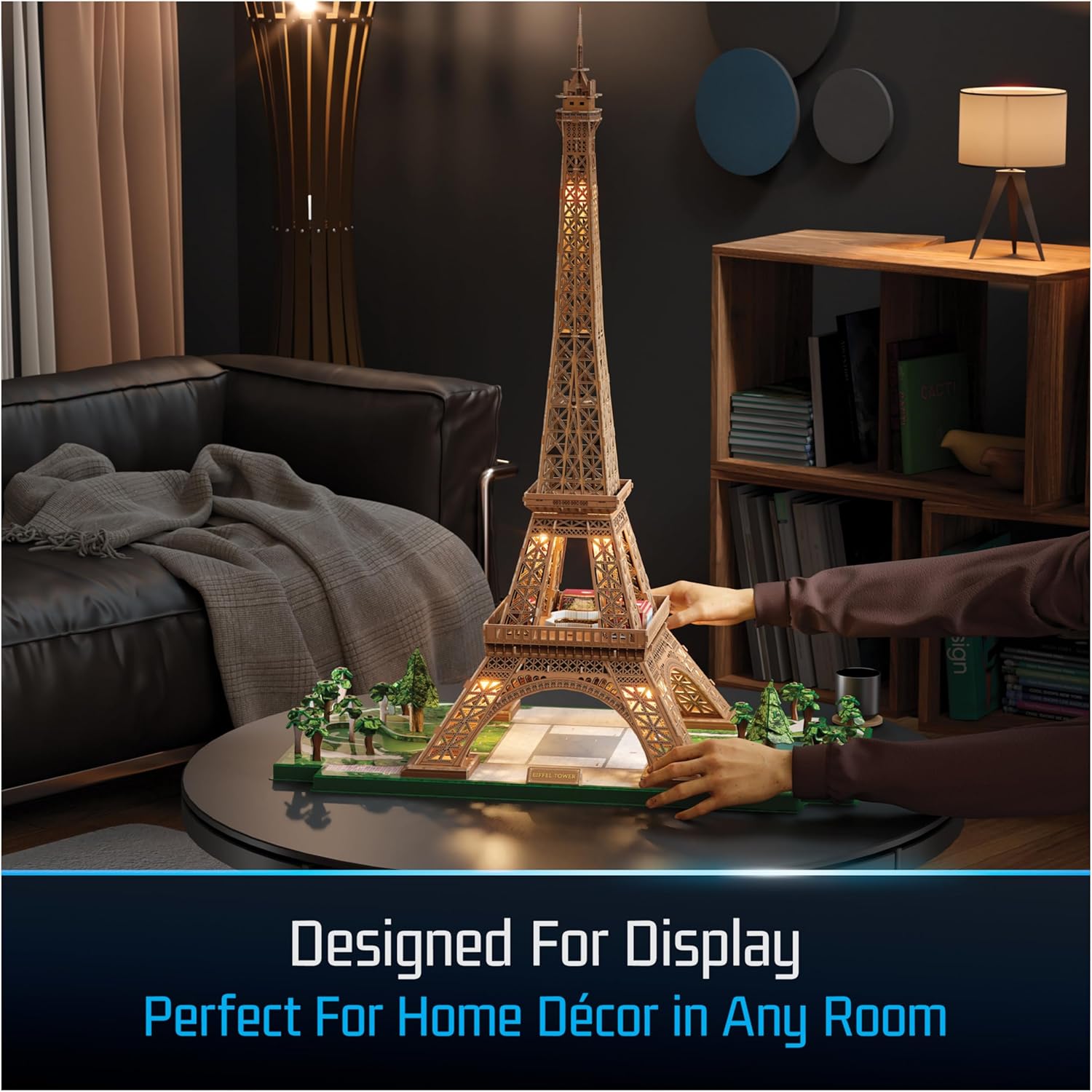 Architect Series Eiffel Tower 3D Model Kit with LED Lights – 252 Pieces Building Set