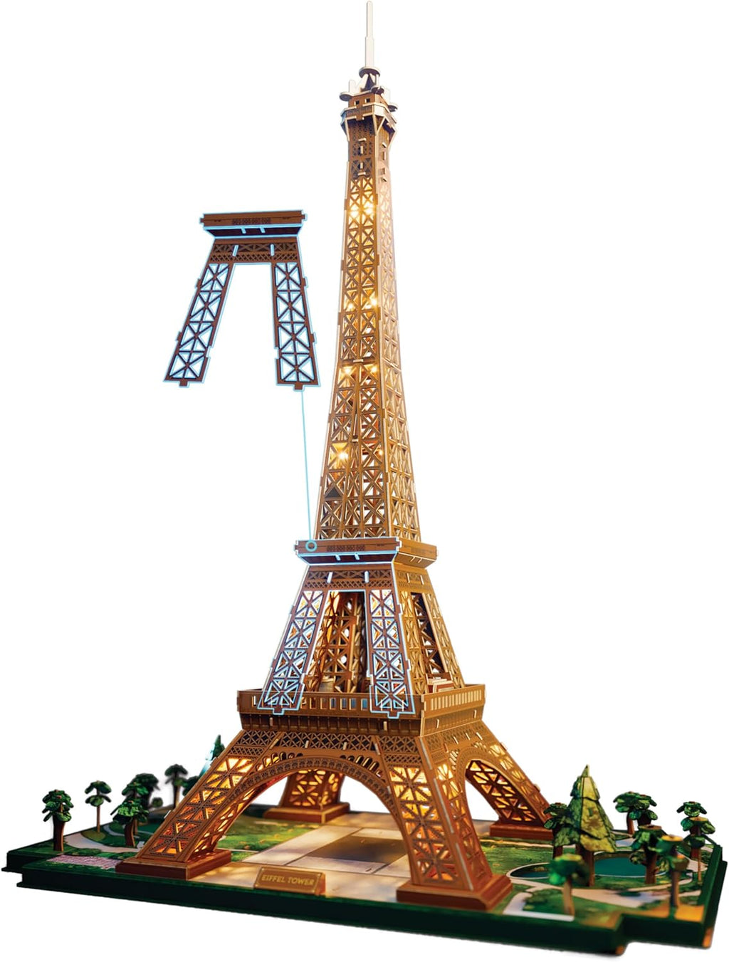 Architect Series Eiffel Tower 3D Model Kit with LED Lights – 252 Pieces Building Set