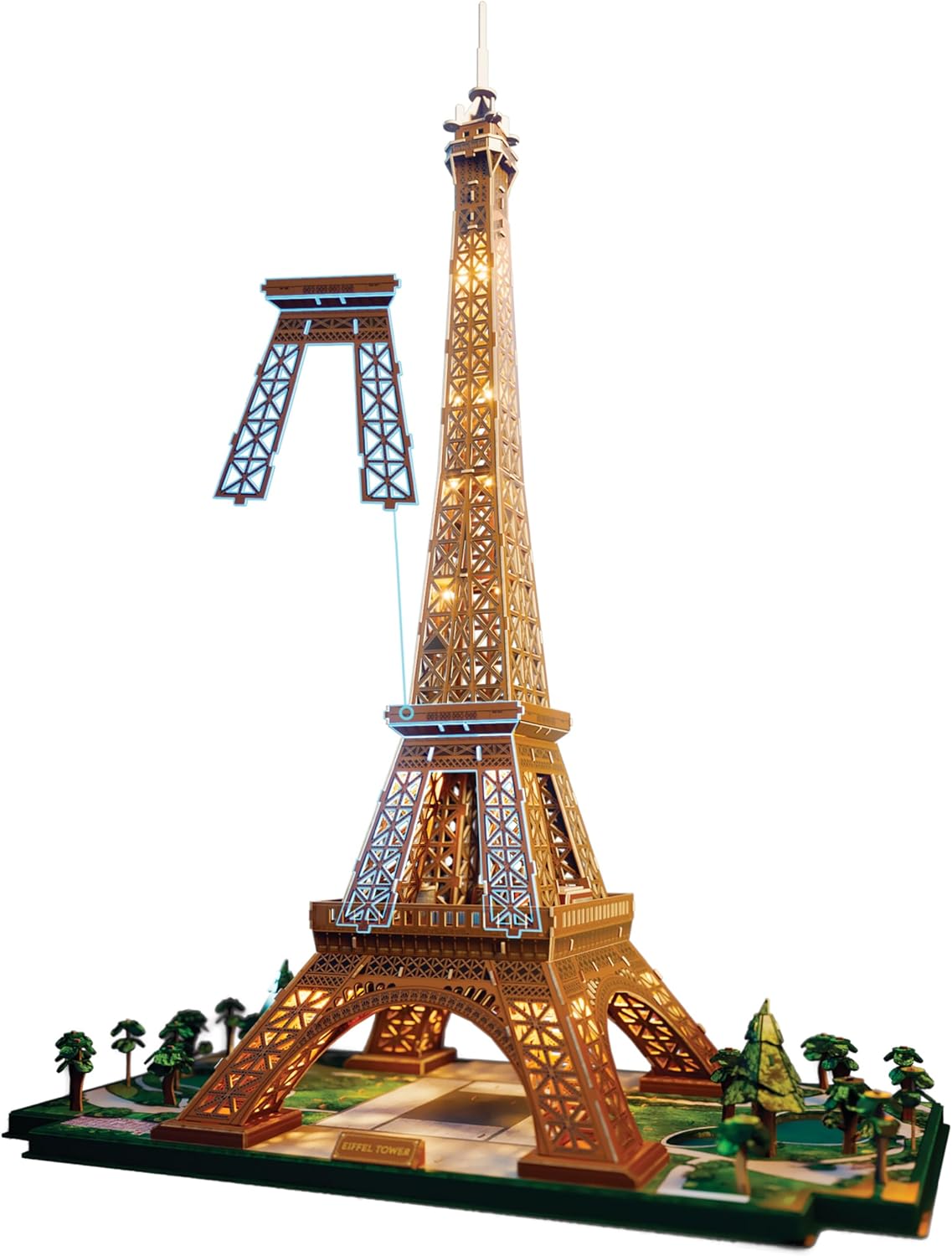 Architect Series Eiffel Tower 3D Model Kit with LED Lights – 252 Pieces Building Set