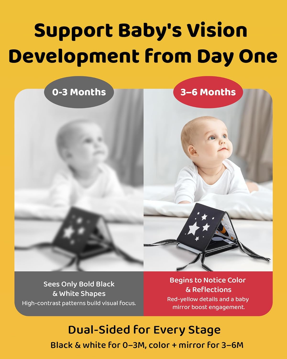 Black & White High Contrast Baby Books for Newborns – Sensory Visual Stimulation Toy for Infants 0-6 Months