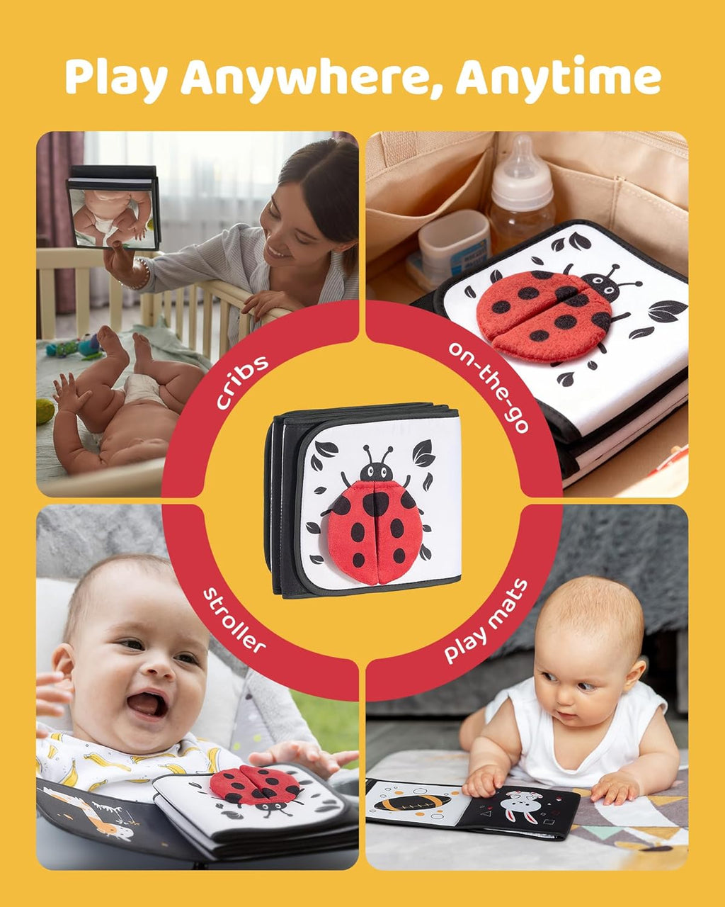 Black & White High Contrast Baby Books for Newborns – Sensory Visual Stimulation Toy for Infants 0-6 Months