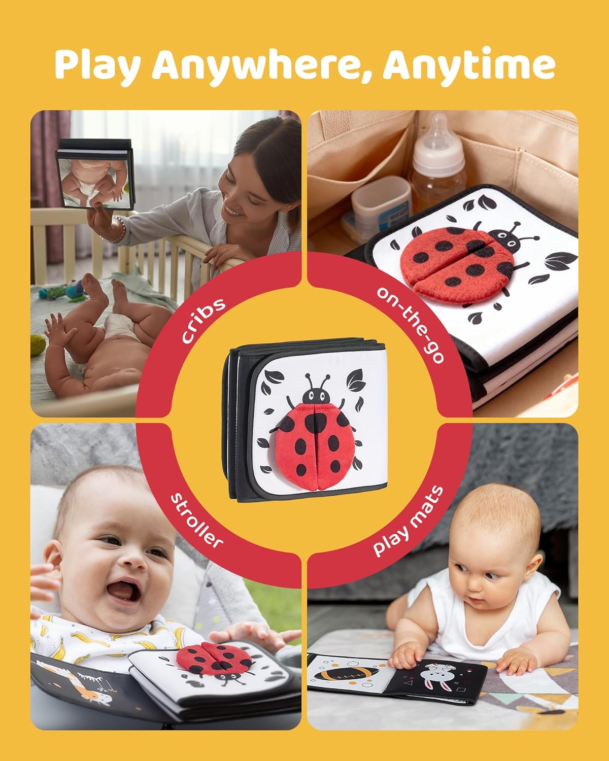 Black & White High Contrast Baby Books for Newborns – Sensory Visual Stimulation Toy for Infants 0-6 Months