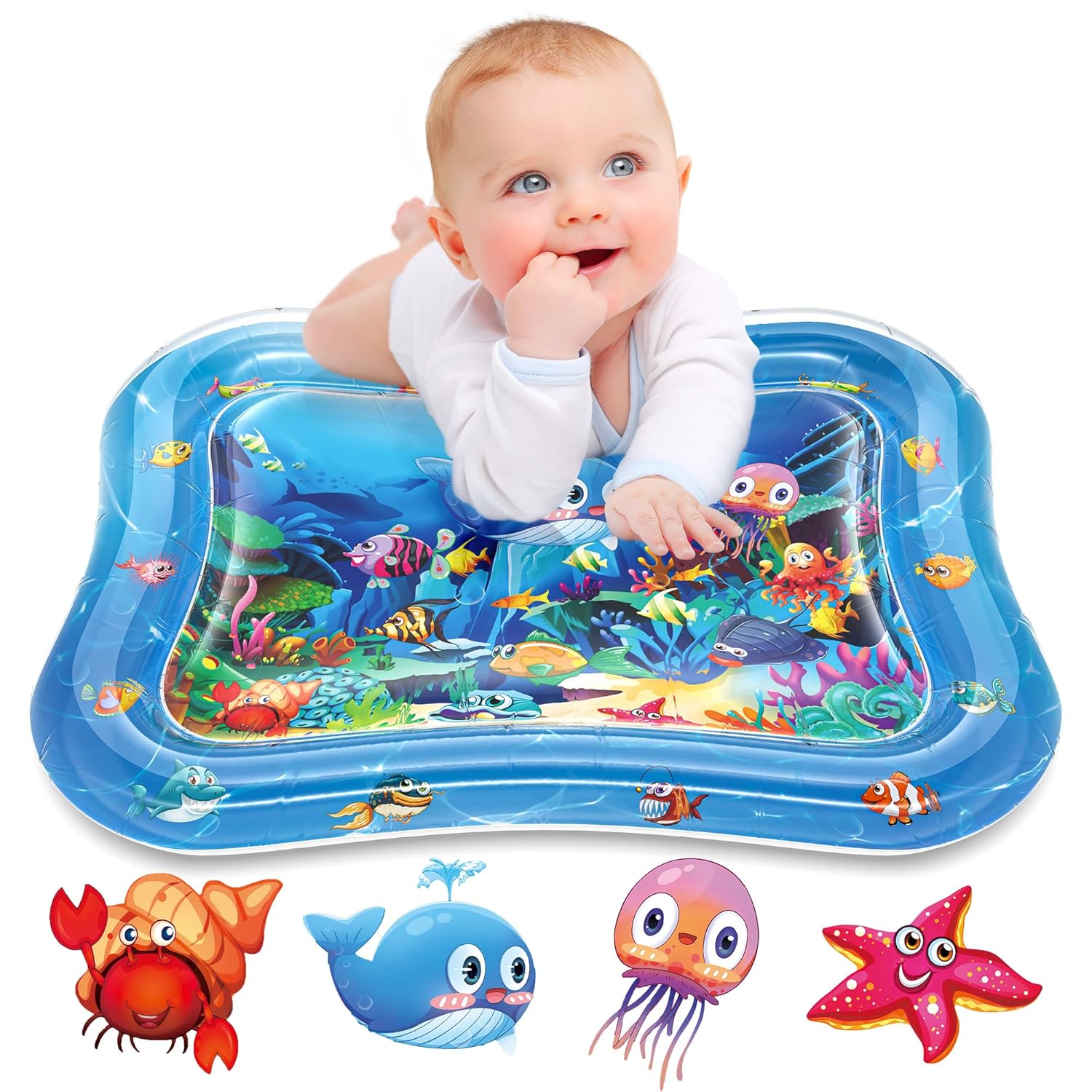 Premium Baby Water Play Mat for Tummy Time – Inflatable Sensory Activity Mat for Infants & Toddlers