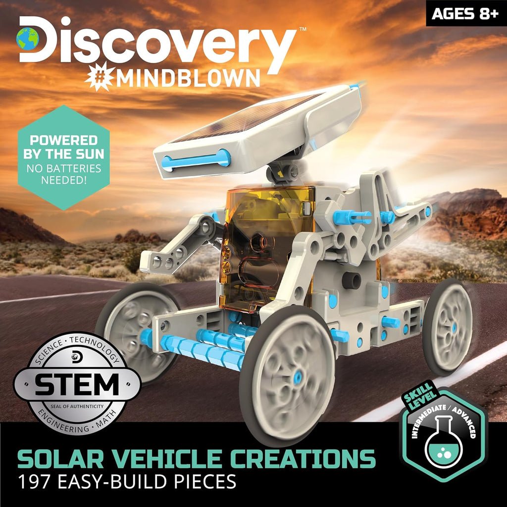 2-in-1 Solar Robot Creation Kit – 197 Pieces Solar Powered STEM Engineering Toy