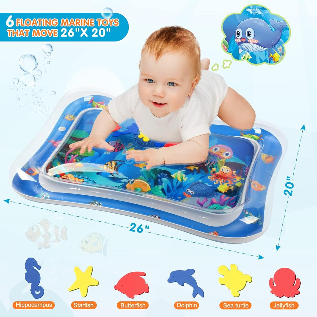 Premium Baby Water Play Mat for Tummy Time – Inflatable Sensory Activity Mat for Infants & Toddlers