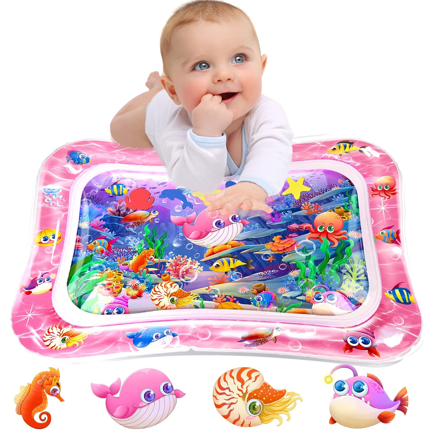 Premium Baby Water Play Mat for Tummy Time – Inflatable Sensory Activity Mat for Infants & Toddlers