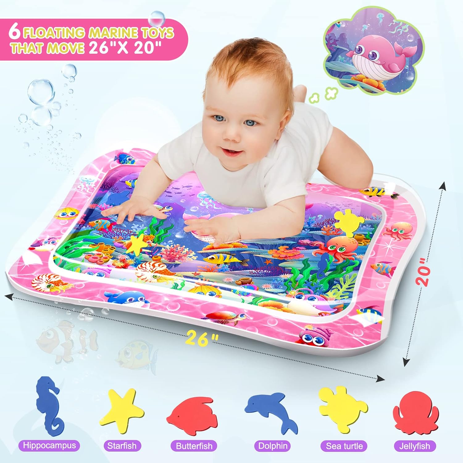 Premium Baby Water Play Mat for Tummy Time – Inflatable Sensory Activity Mat for Infants & Toddlers