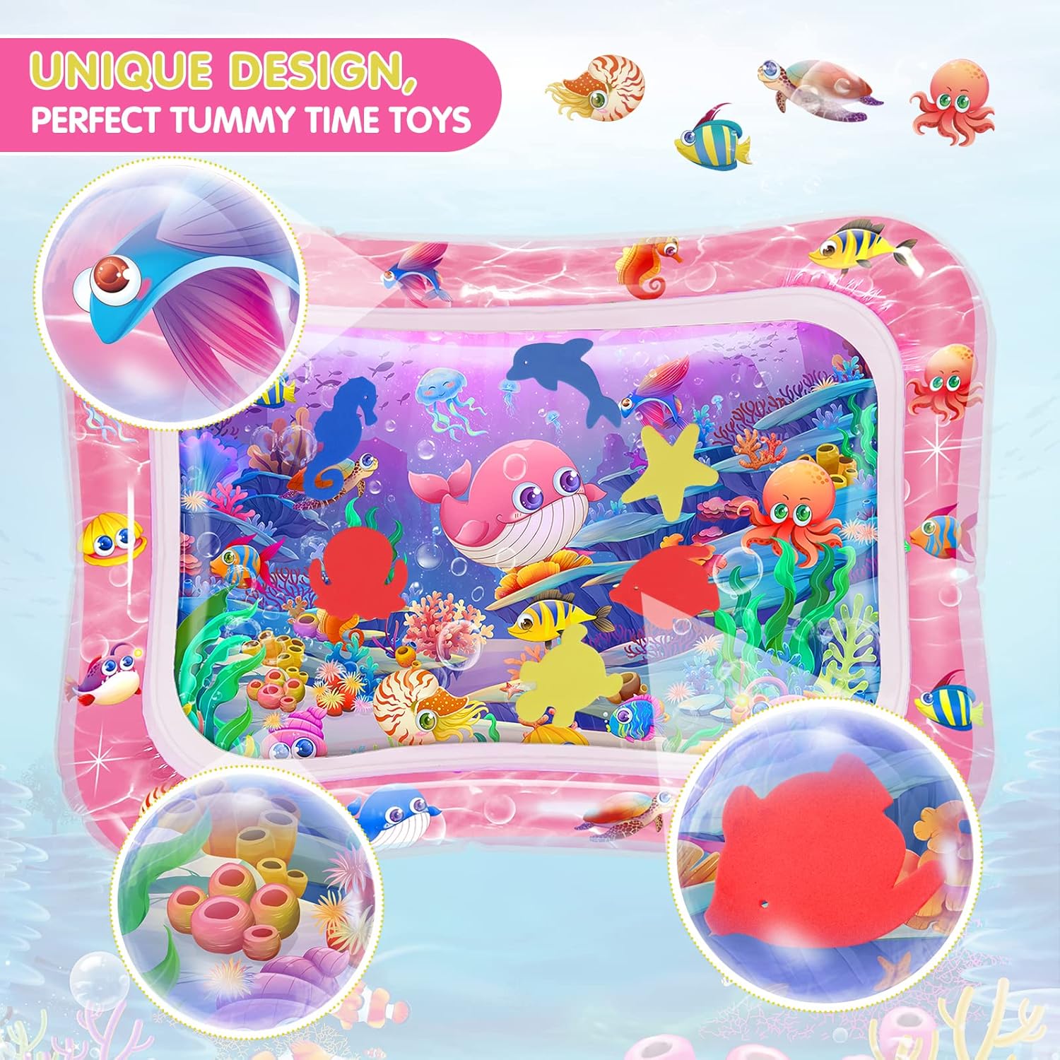 Premium Baby Water Play Mat for Tummy Time – Inflatable Sensory Activity Mat for Infants & Toddlers