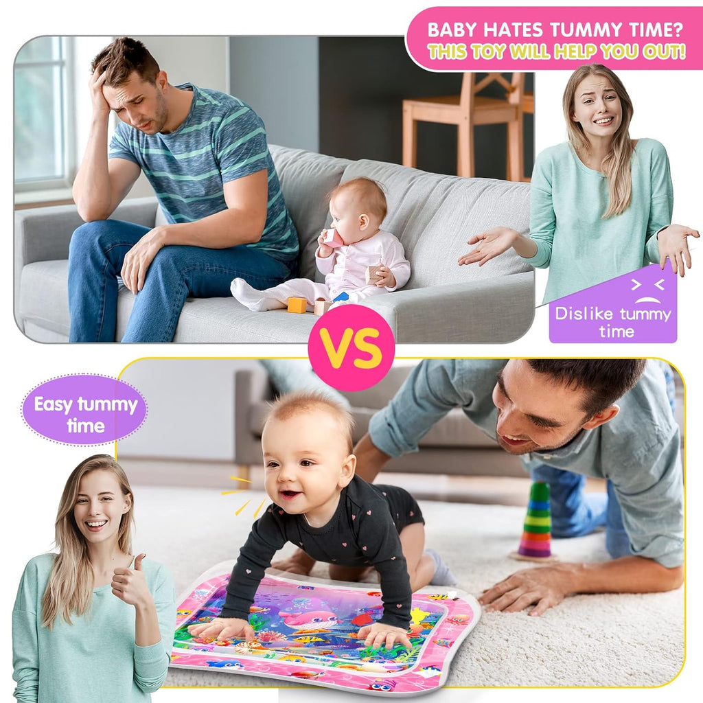 Premium Baby Water Play Mat for Tummy Time – Inflatable Sensory Activity Mat for Infants & Toddlers