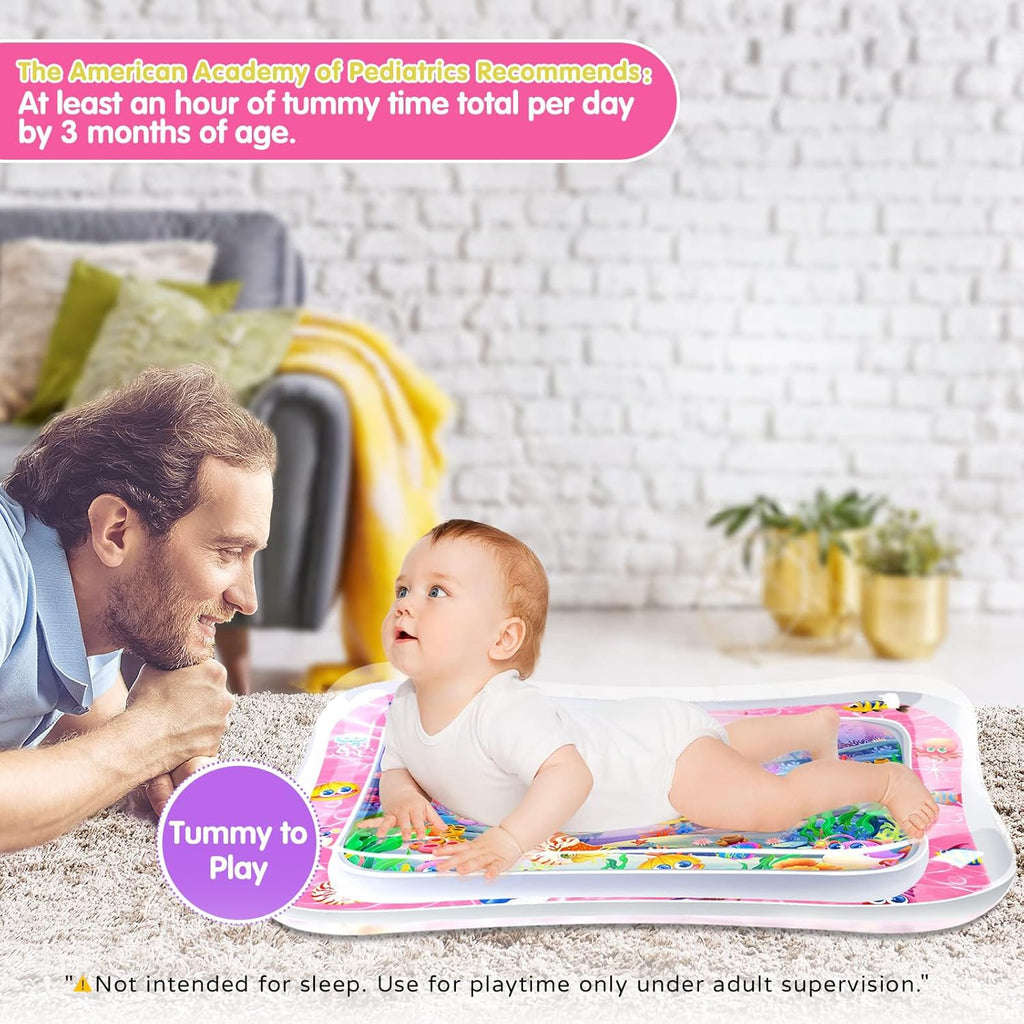 Premium Baby Water Play Mat for Tummy Time – Inflatable Sensory Activity Mat for Infants & Toddlers